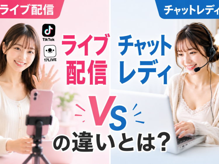 ライブ配信(TikTok・17LIVE)とチャットレディの違いとは?